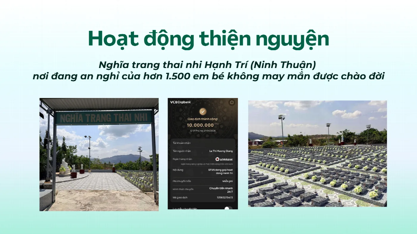 Lan tỏa yêu thương tại Nghĩa trang thai nhi Hạnh Trí – Ninh Thuận
