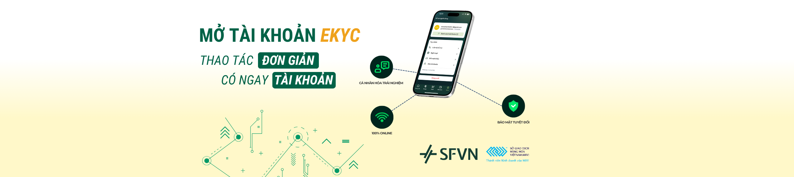 Mở tài khoản eKYC giao dịch trực tuyến đơn giản
