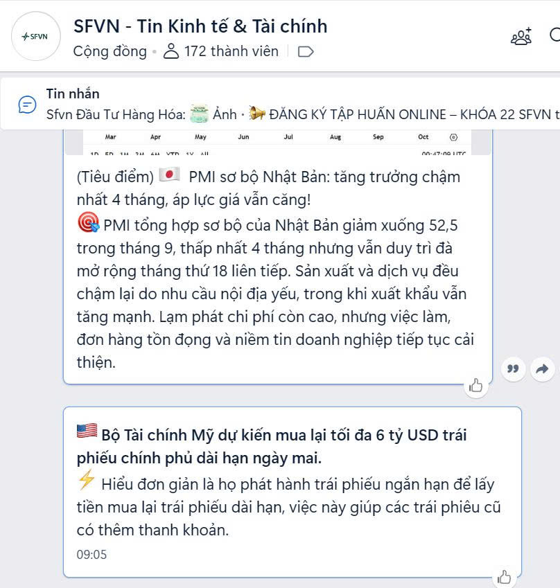 Tin kinh tế và tài chính trong cộng đồng SFVN